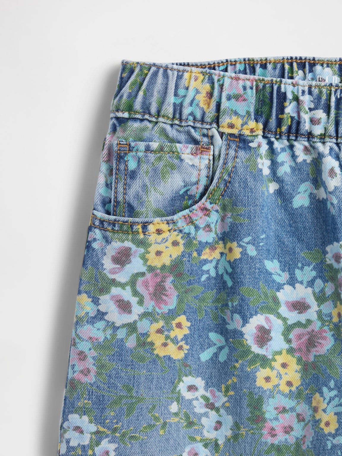 Kids Floral Easy Baggy Jeans