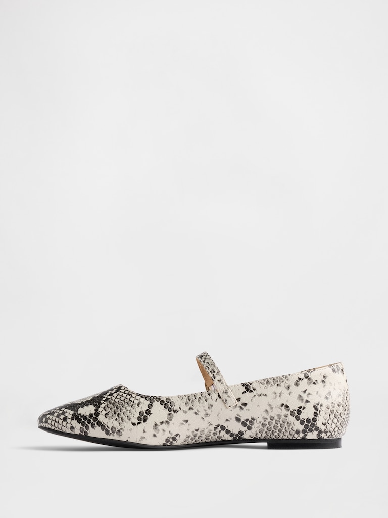 Snake Print Mary Jane Flats
