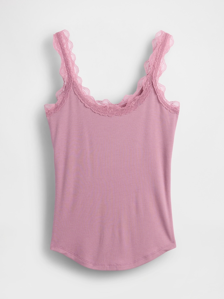 Mini Rib Lace PJ Tank Top