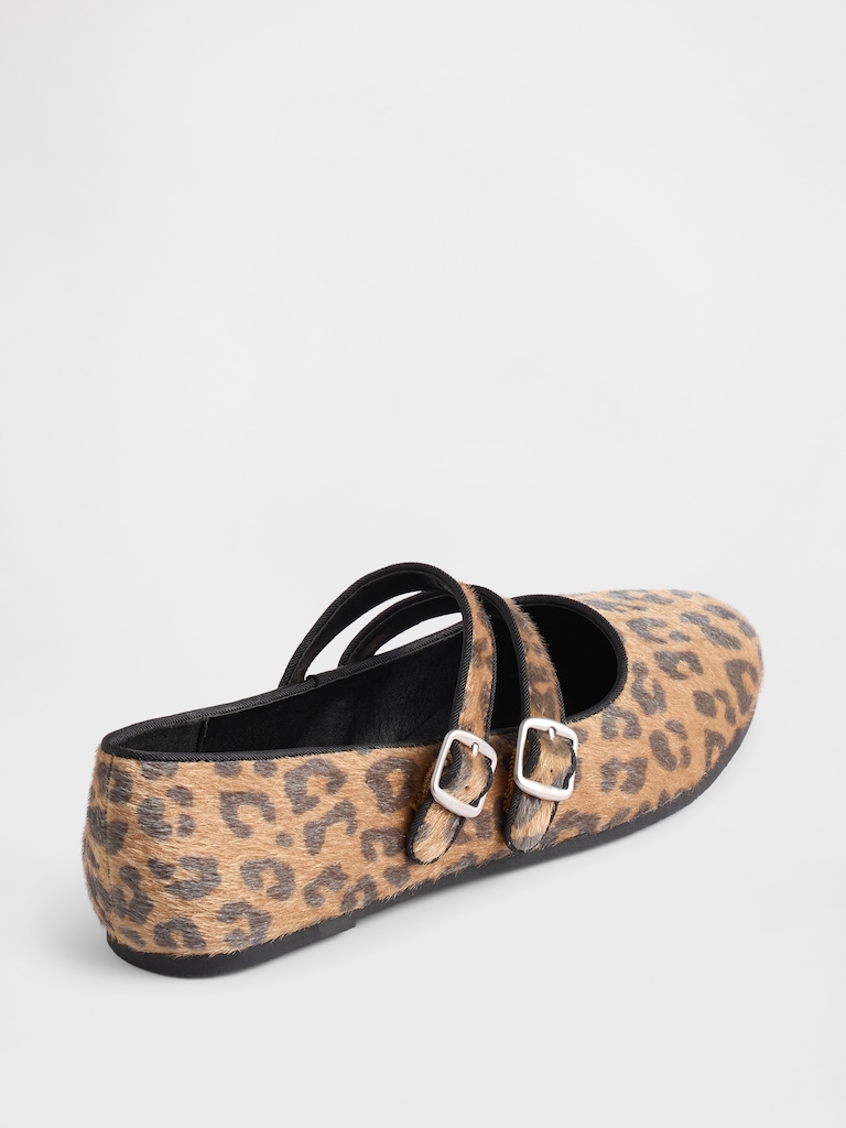 Leopard Double-Strap Ballet Flats