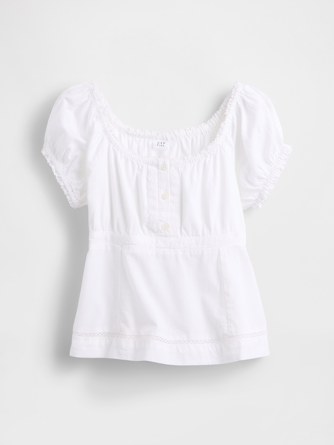 Kids Puff-Sleeve Fitted Top