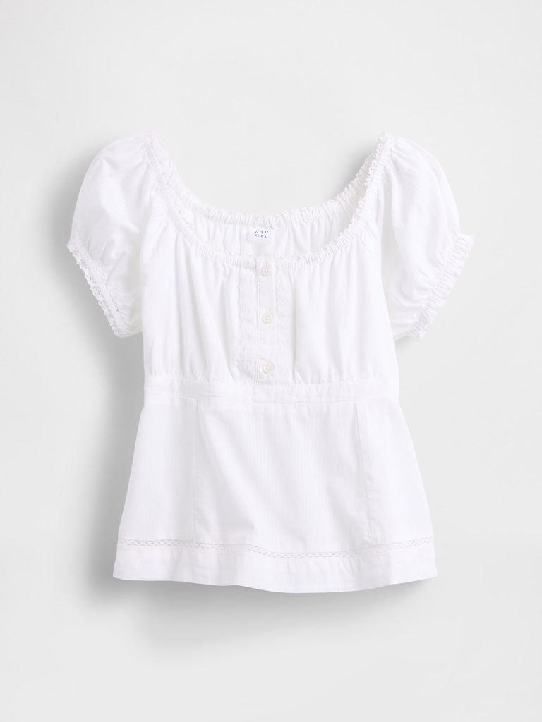 Kids Puff-Sleeve Fitted Top