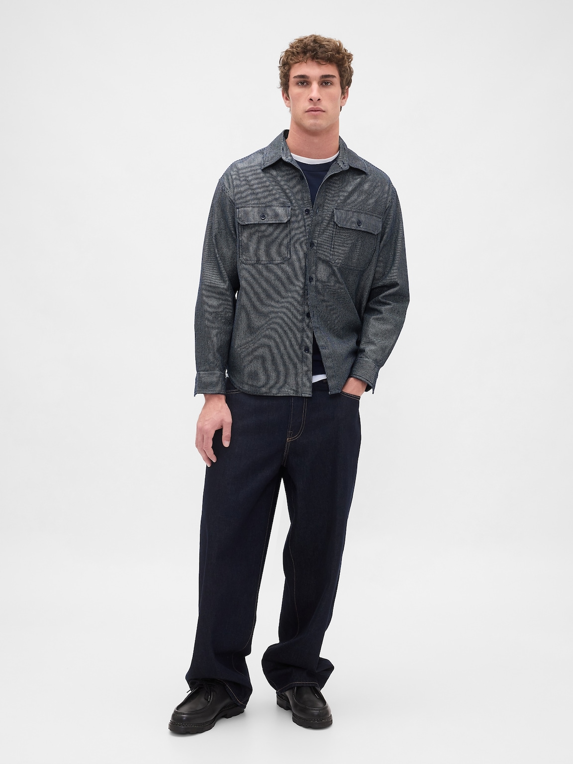 Denim Stripe Big Shirt