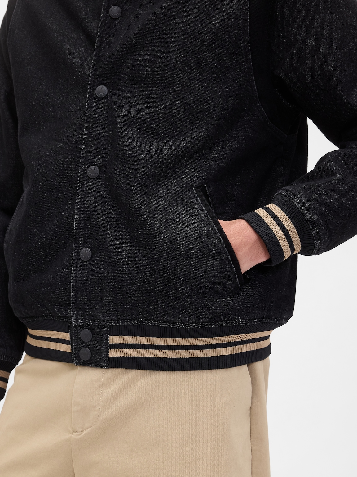 Oversized Varsity Denim Jacket