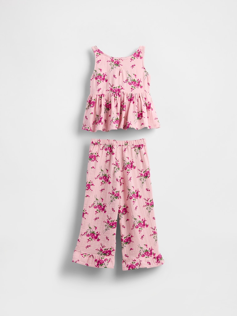 Baby & Toddler Cotton Gauze Ruffle Outfit Set