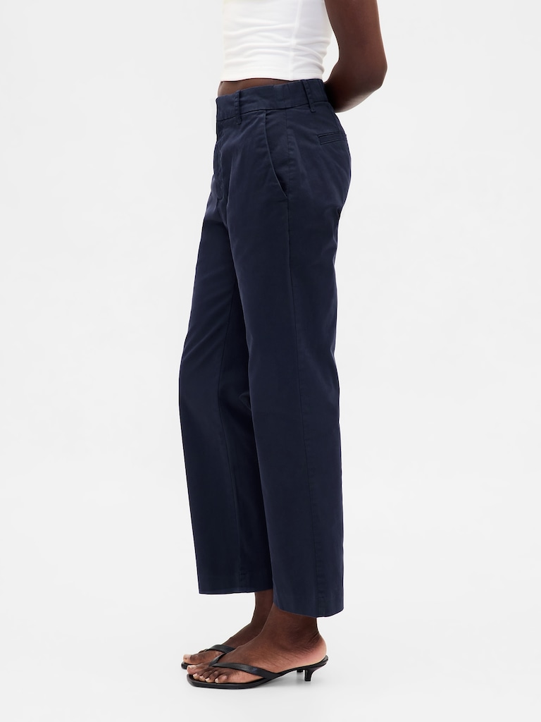 Mid Rise Straight Khakis
