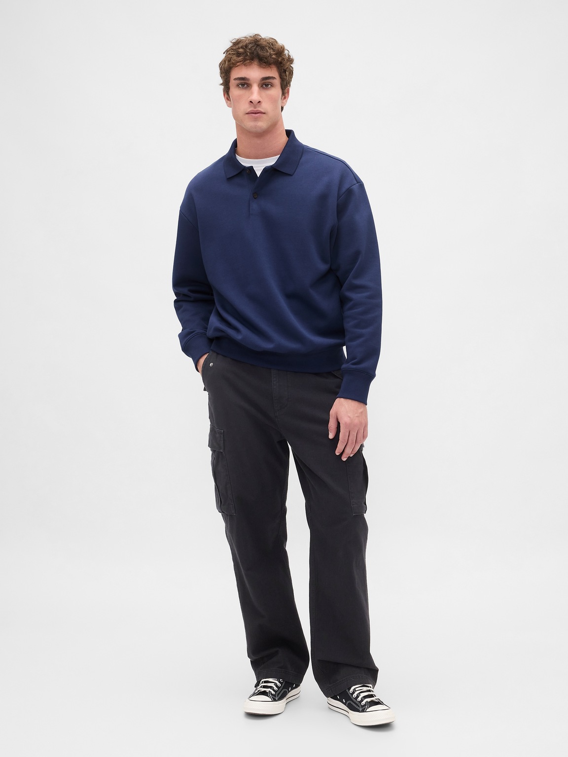 Heavyweight Oversized Polo Sweatshirt