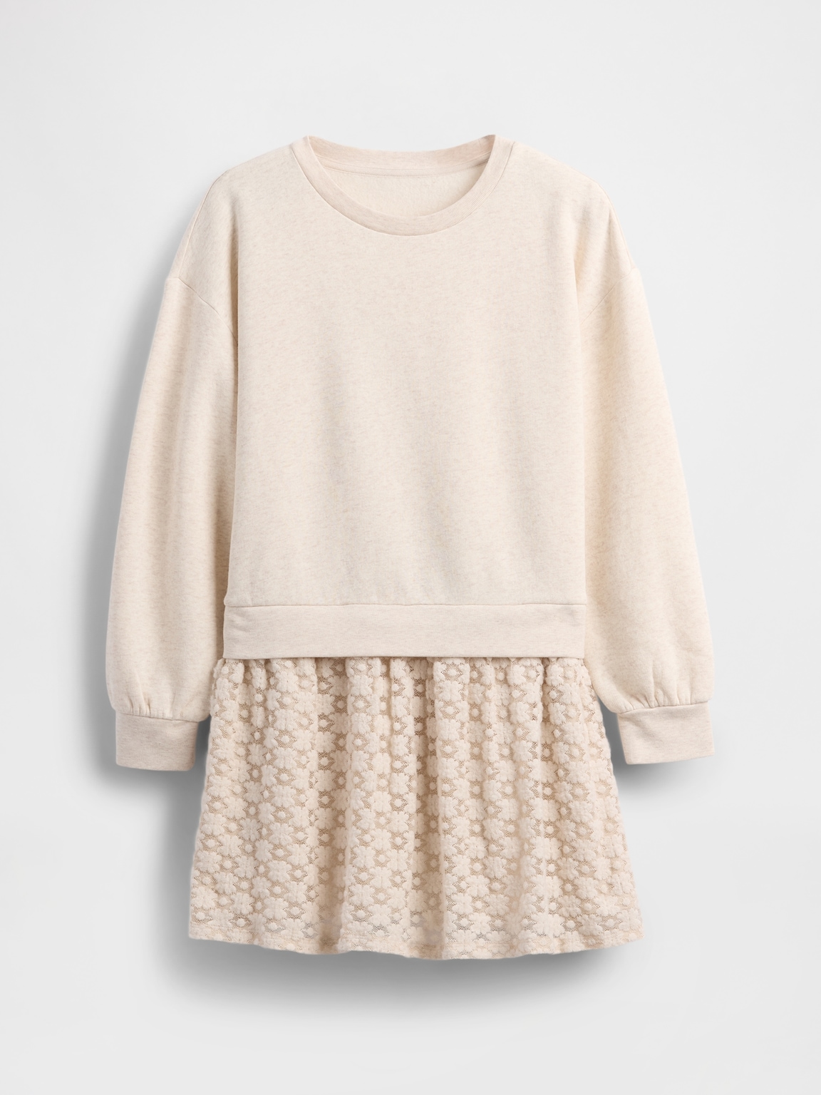 Kids Oversized Mixed Media Sweatshirt Dress