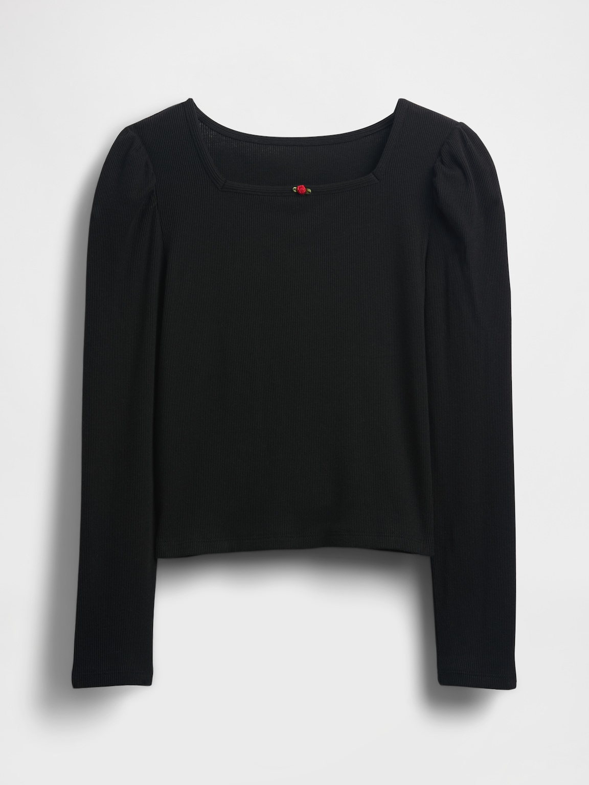 Kids Rib Puff-Sleeve Top