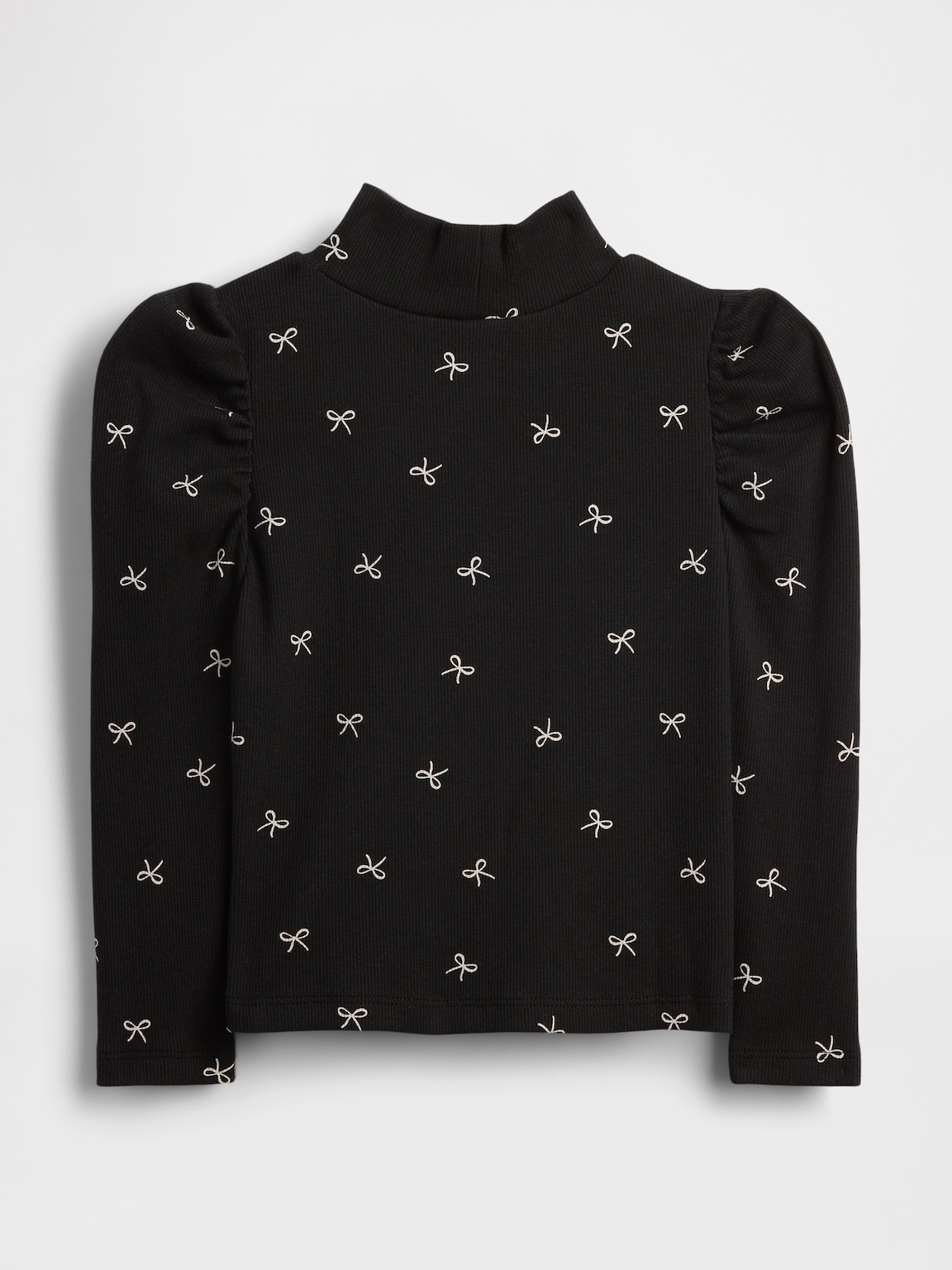 Baby & Toddler Puff-Sleeve Rib Mockneck