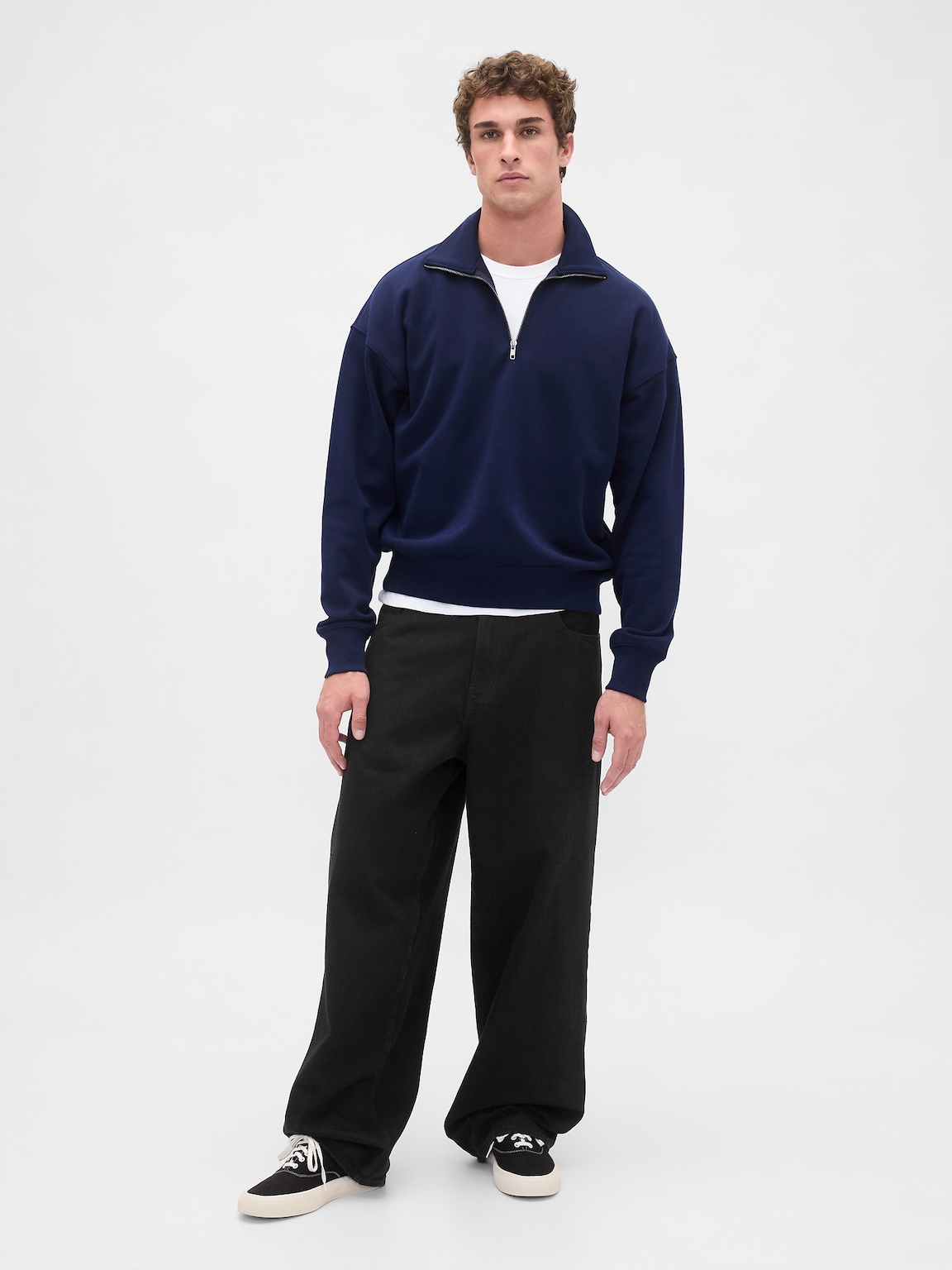 Heavyweight Oversized Quarter-Zip Pullover