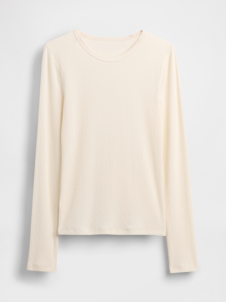 Pointelle Rib T-Shirt