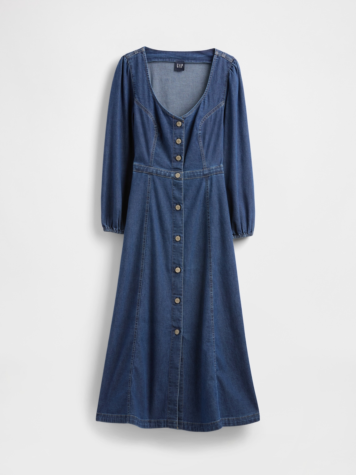 Denim Sweetheart Midi Dress
