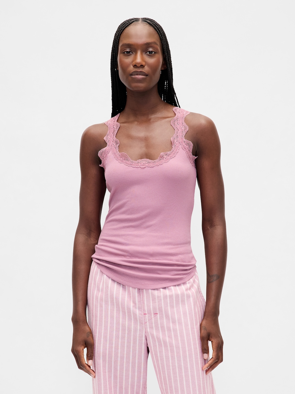 Mini Rib Lace PJ Tank Top