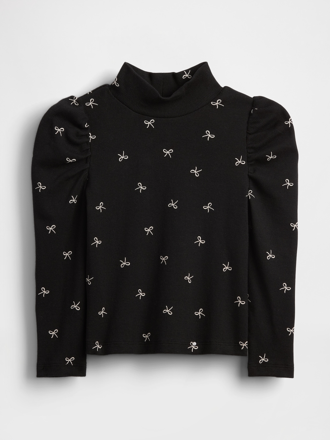 Baby & Toddler Puff-Sleeve Rib Mockneck