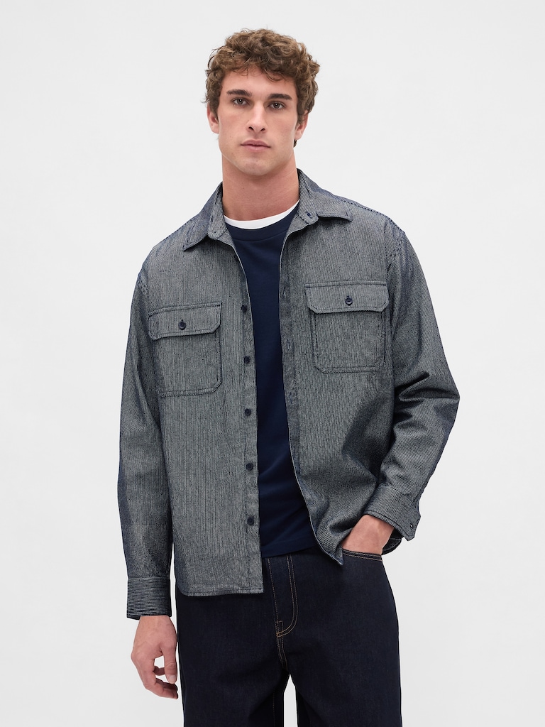 Denim Stripe Big Shirt
