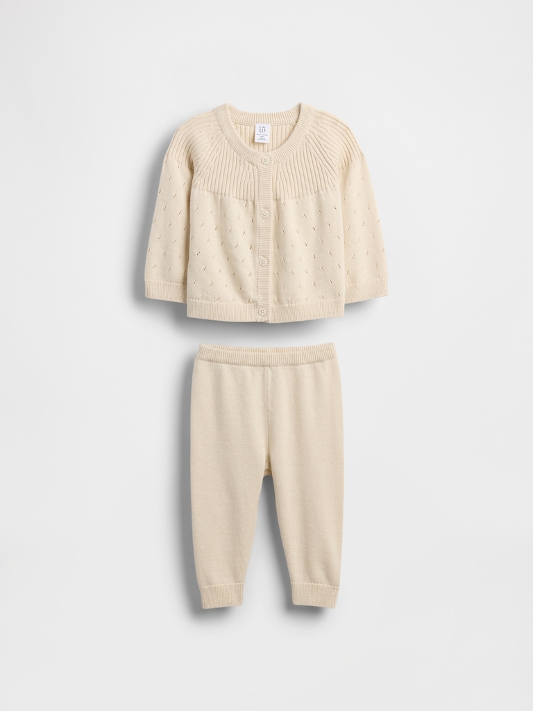 Baby Cardigan Sweater Outfit Set