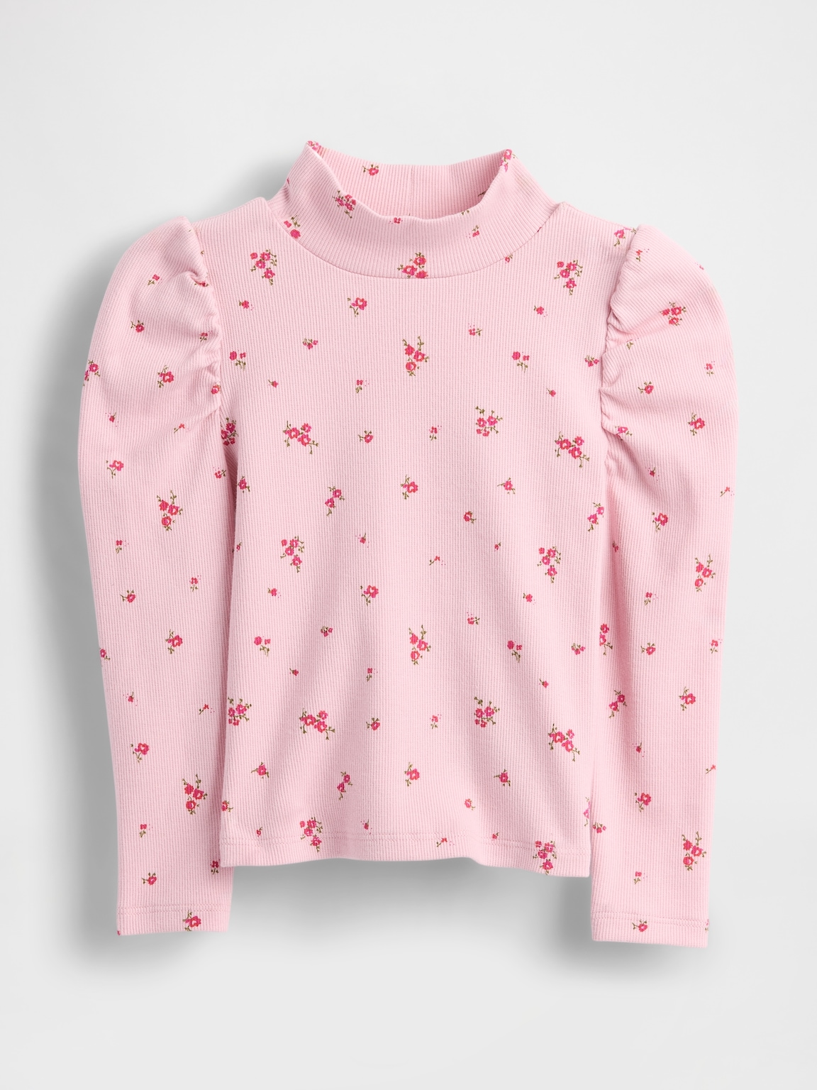 Baby & Toddler Puff-Sleeve Rib Mockneck