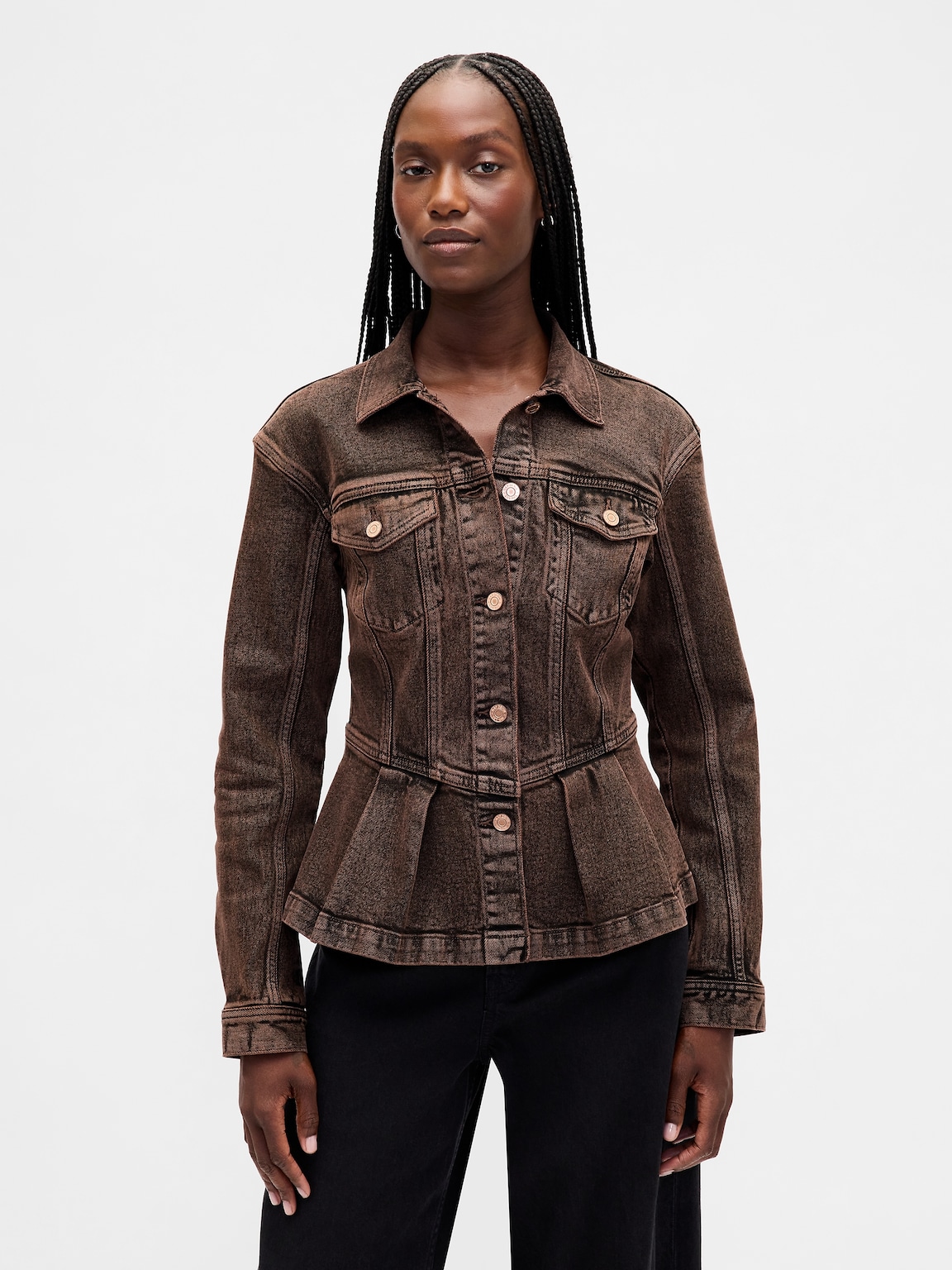 Denim Peplum Jacket