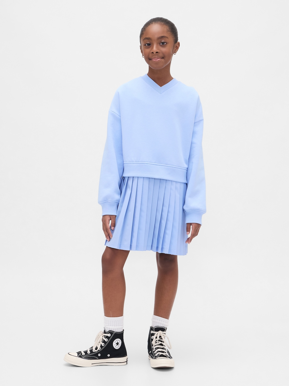 Kids VintageSoft Pleated Sweatshirt Dress
