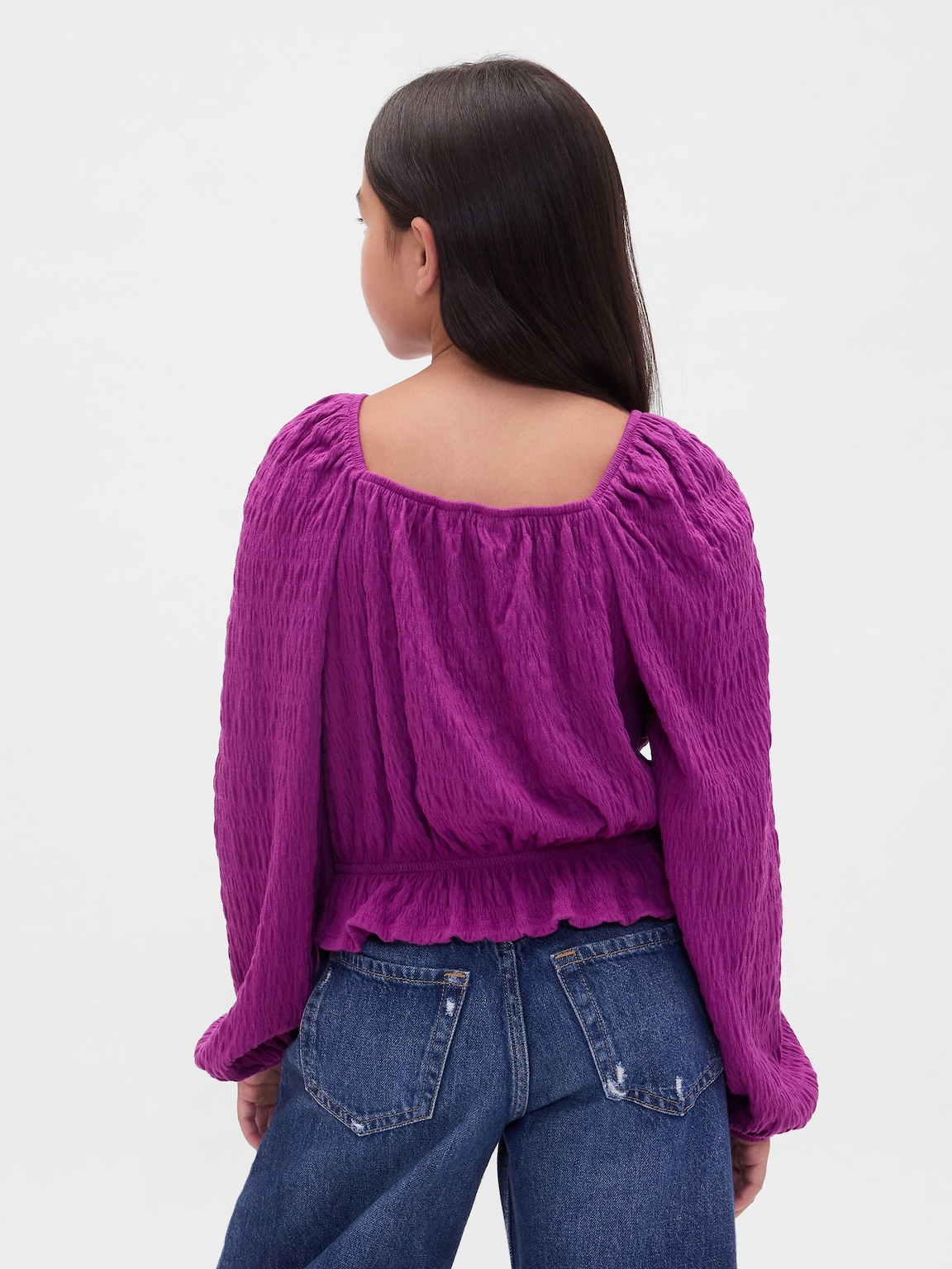 Kids Crinkle Peplum Top