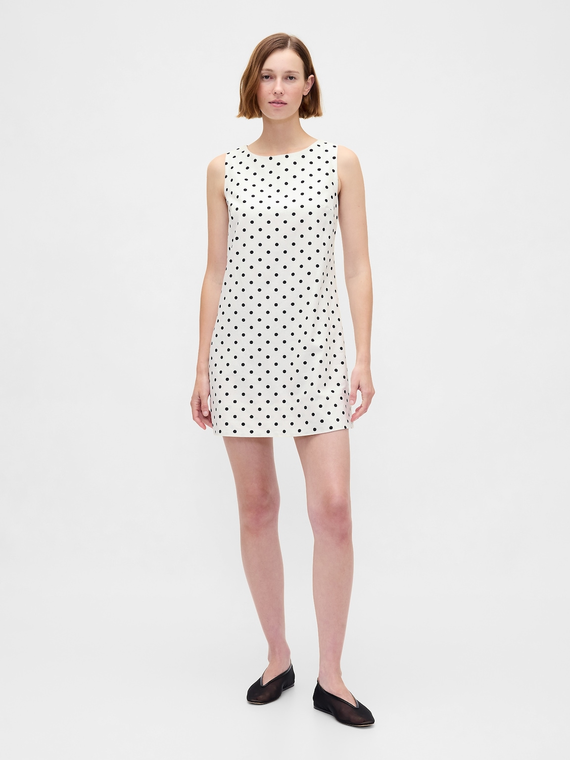 Linen-Blend Mini Shift Dress