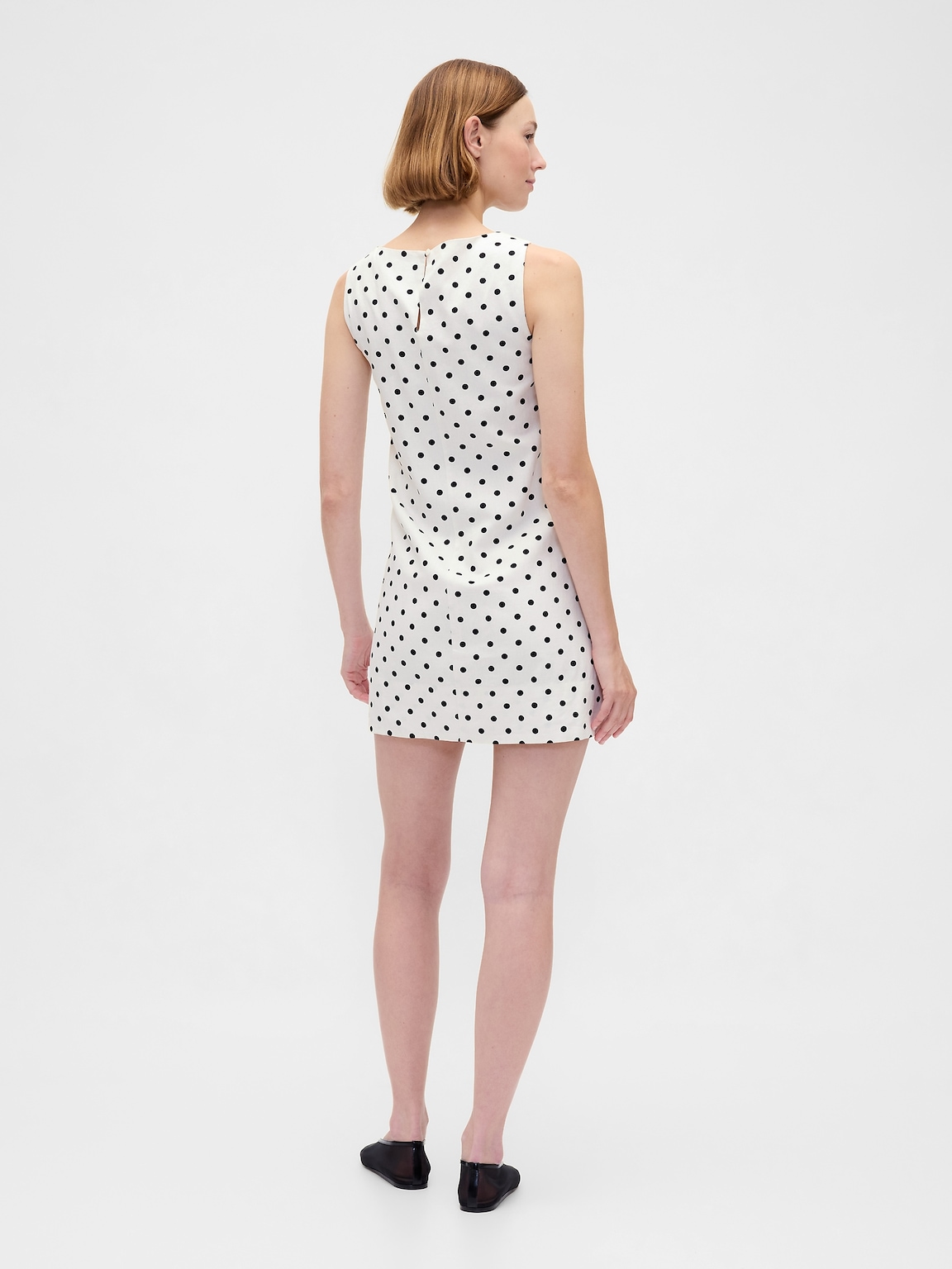 Linen-Blend Mini Shift Dress