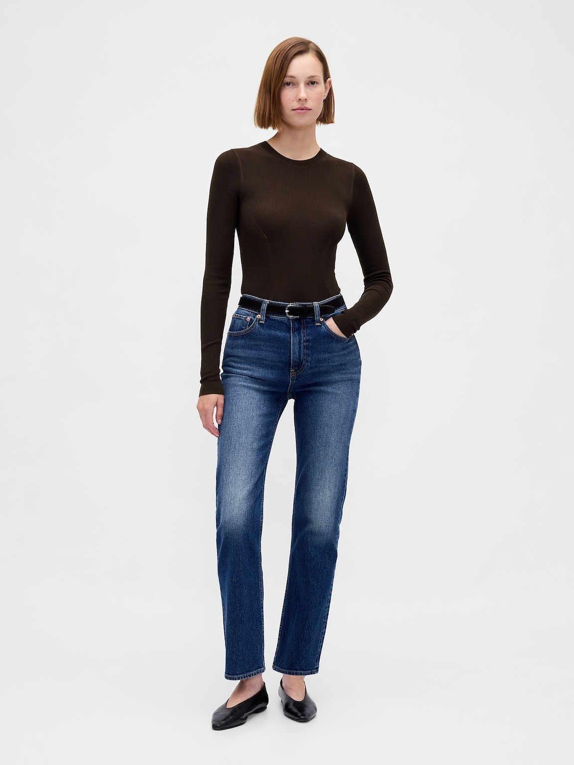 Sheer Rib Sweater Bodysuit