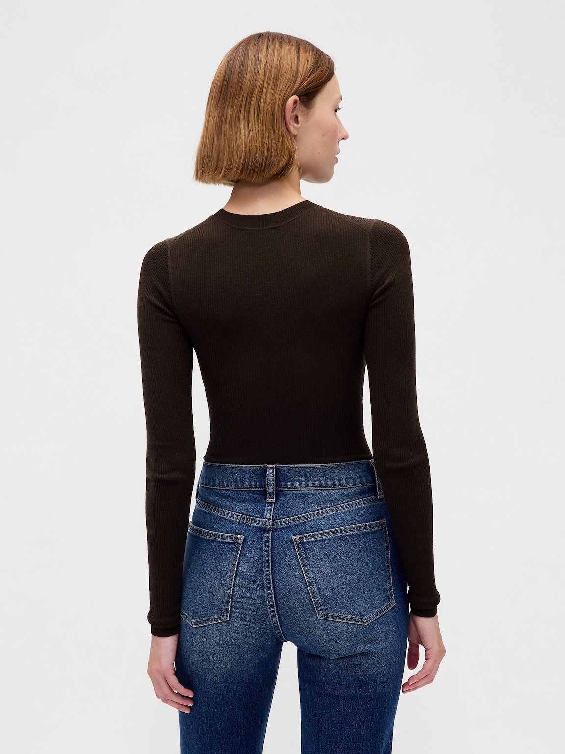 Sheer Rib Sweater Bodysuit