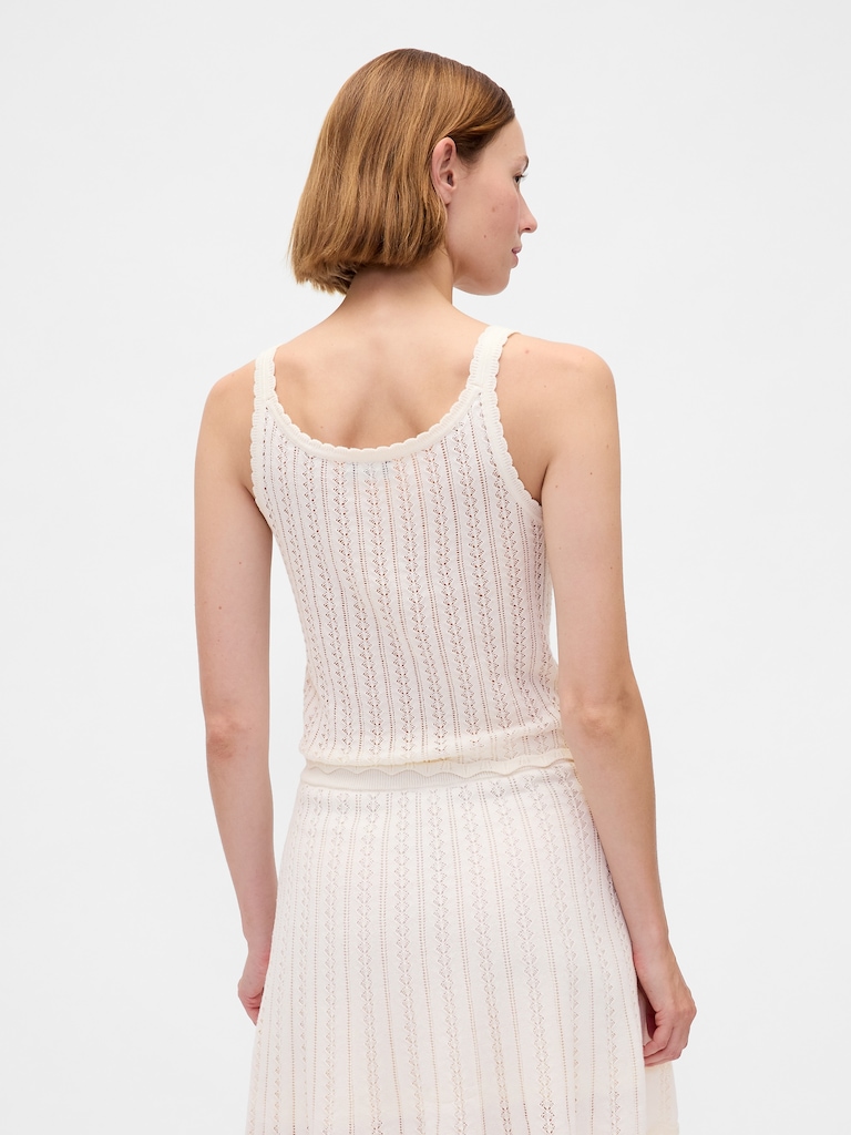 100% Cotton Pointelle Tank Top