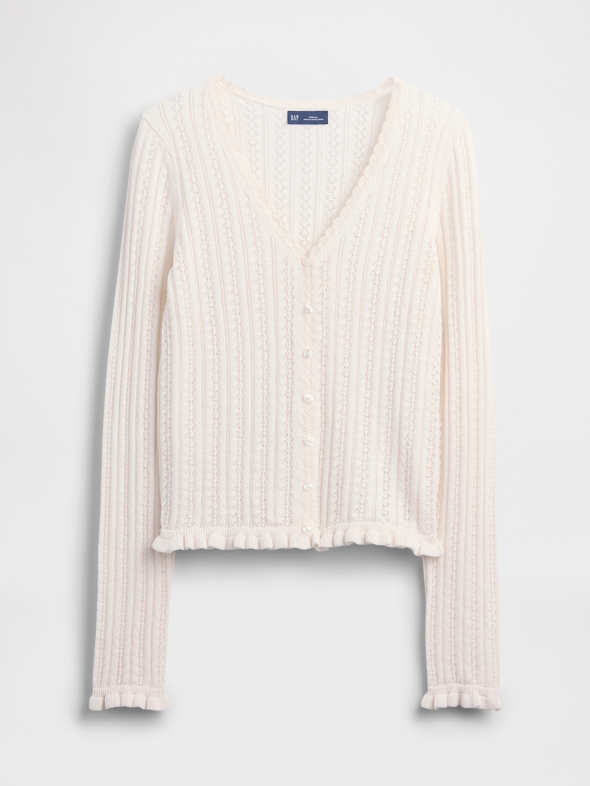 100% Cotton Pointelle Cardigan