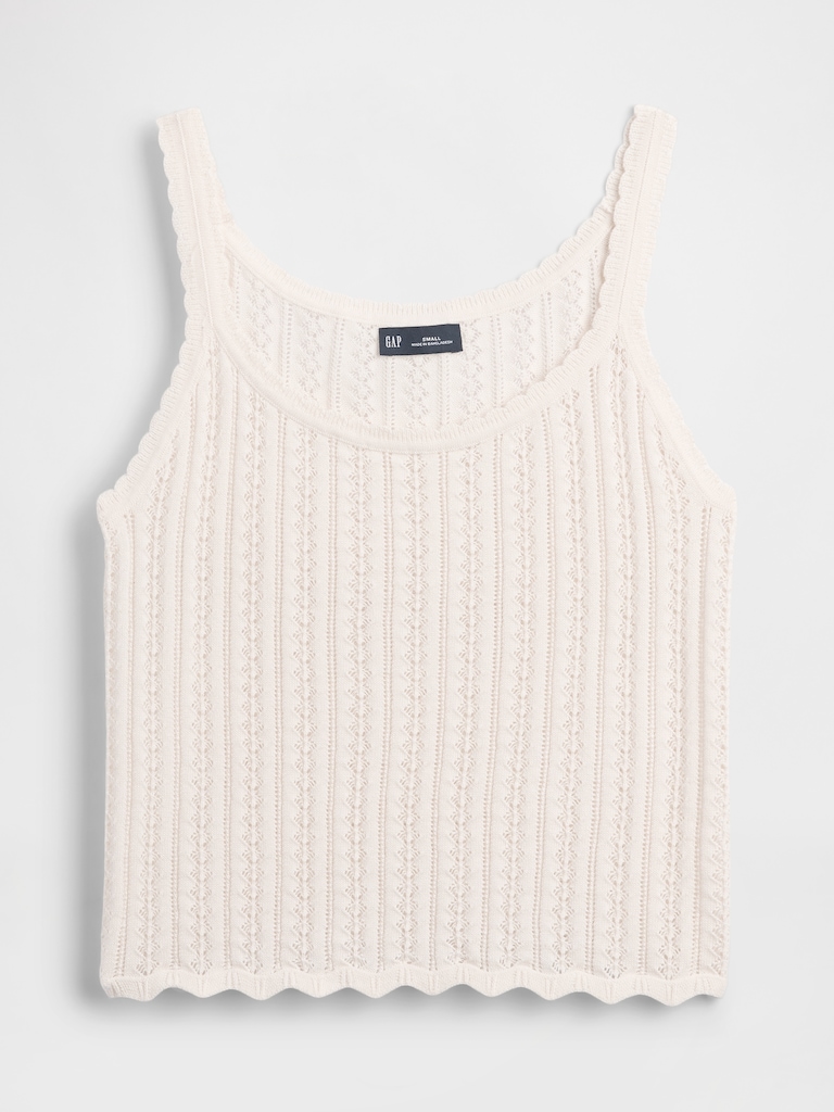 100% Cotton Pointelle Tank Top
