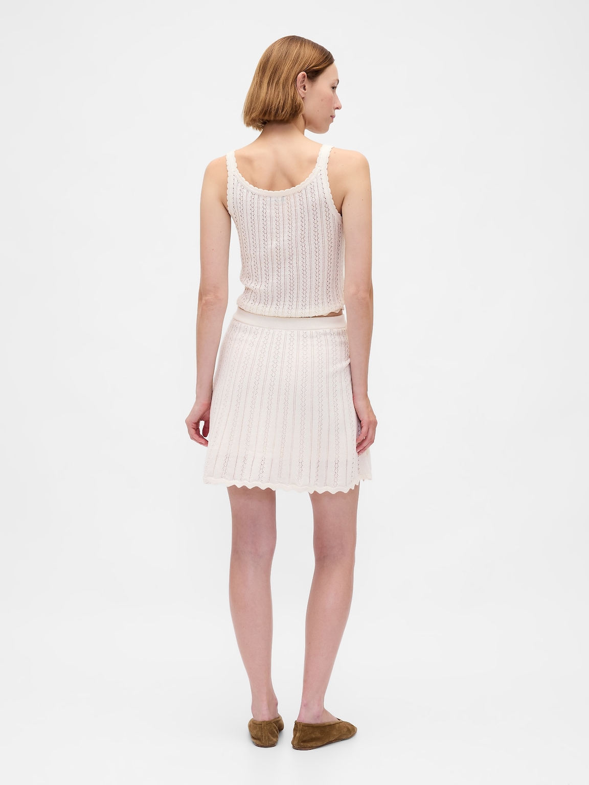 100% Cotton Pointelle Mini Skirt