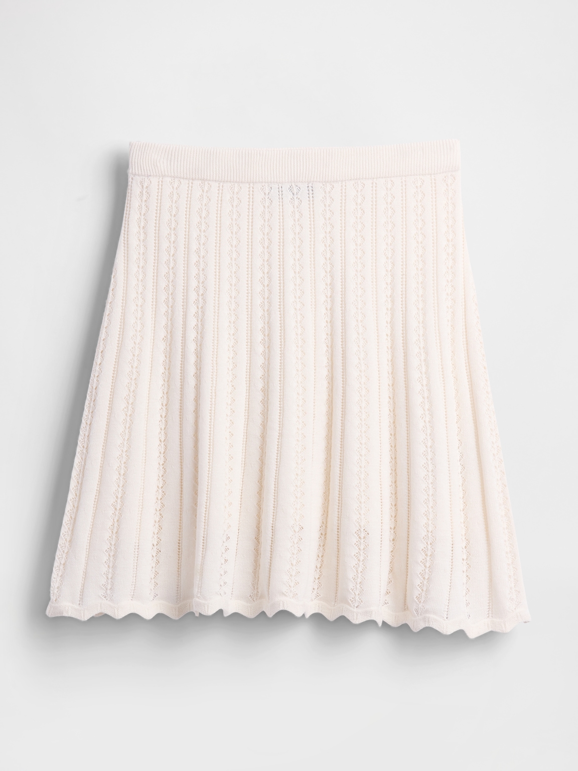 100% Cotton Pointelle Mini Skirt