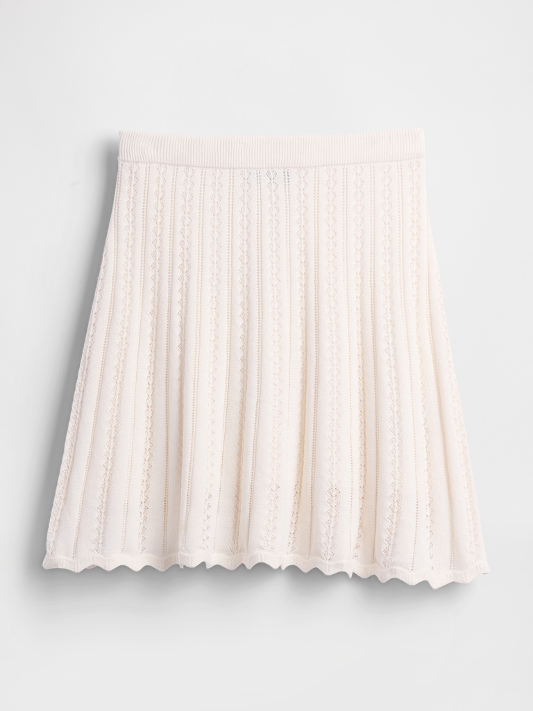 100% Cotton Pointelle Mini Skirt