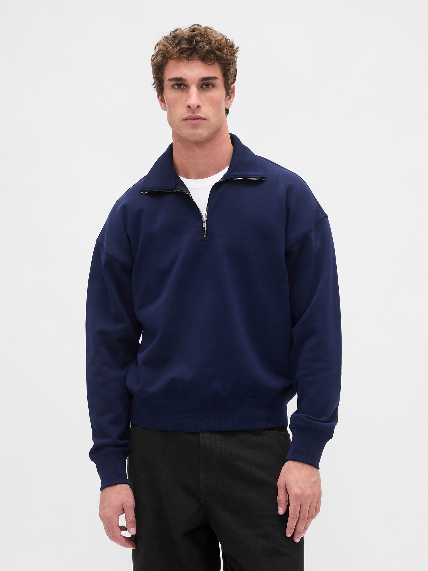 Heavyweight Oversized Quarter-Zip Pullover | Gap