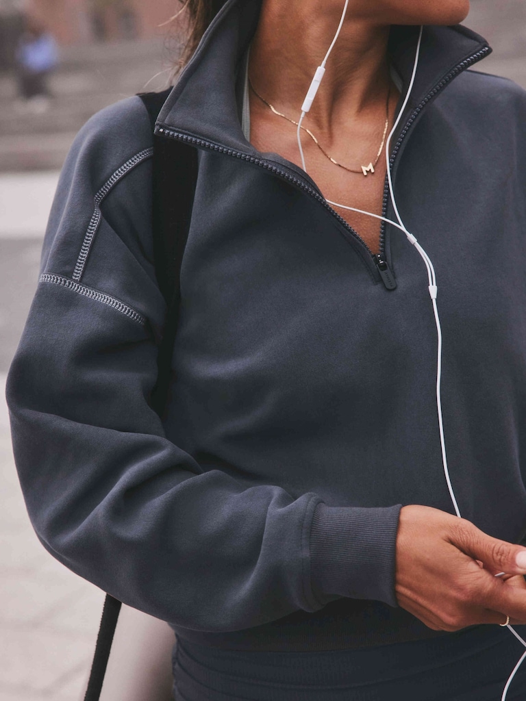 Forever Fleece 1/2 Zip High Hip Sweatshirt