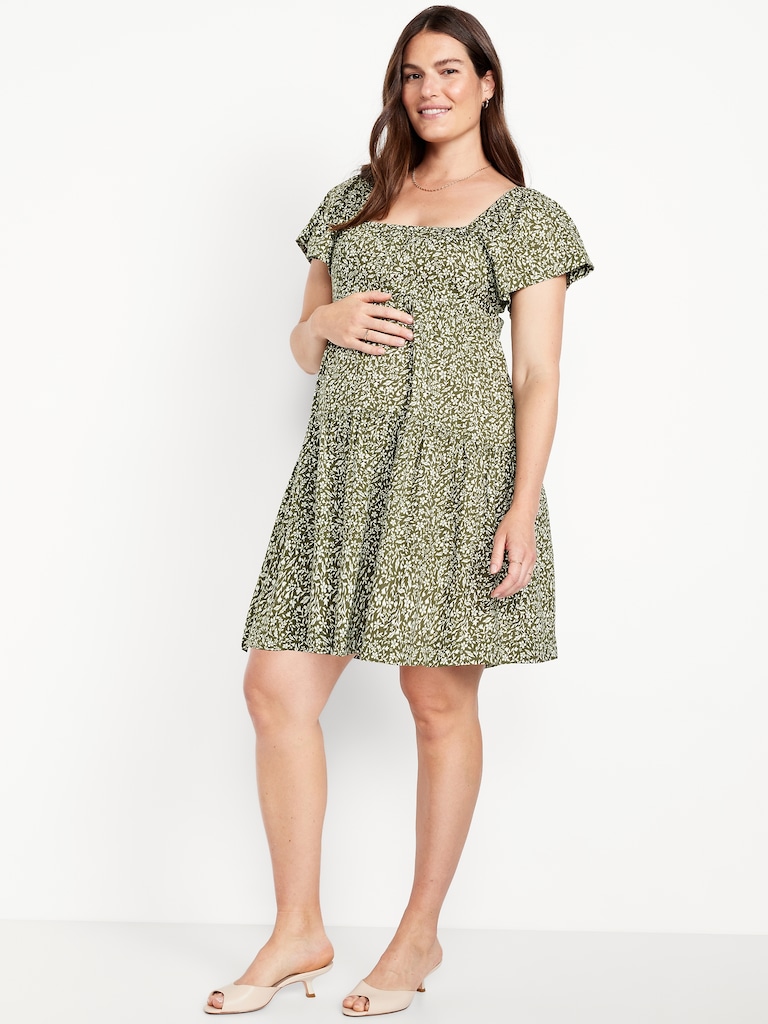 Maternity Square-Neck Mini Dress
