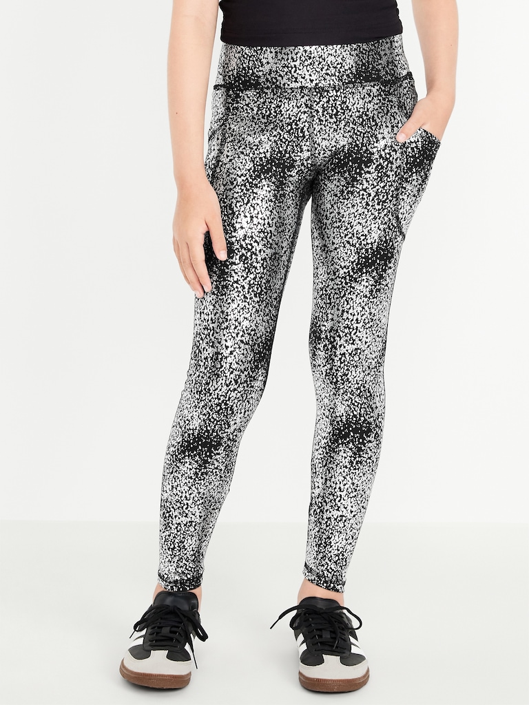 High-Waisted PowerSoft 7/8-Length Side-Pocket Leggings for Girls