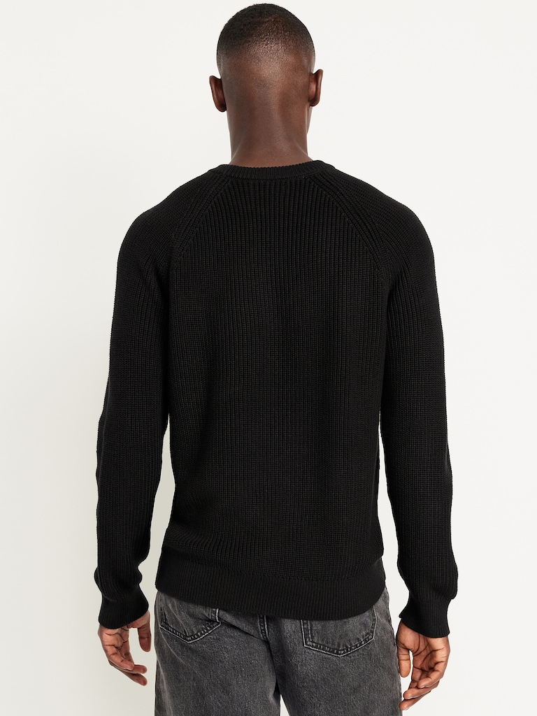 Crew-Neck Shaker-Stitch Sweater