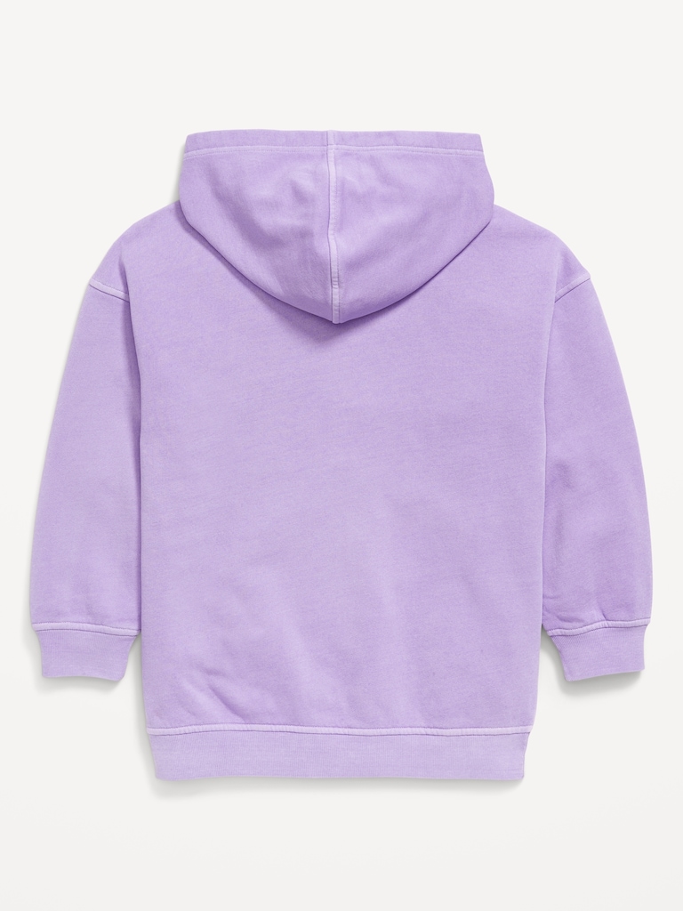 Oversized Graphic Tunic Pullover Hoodie for Girls