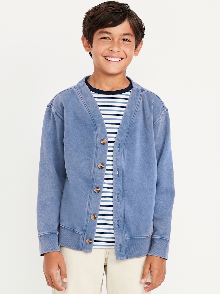 Washed Fleece Cardigan for Boys