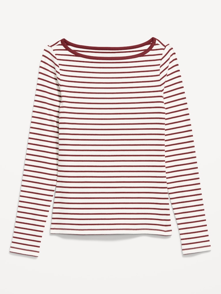 Snug Long-Sleeve Boatneck T-Shirt