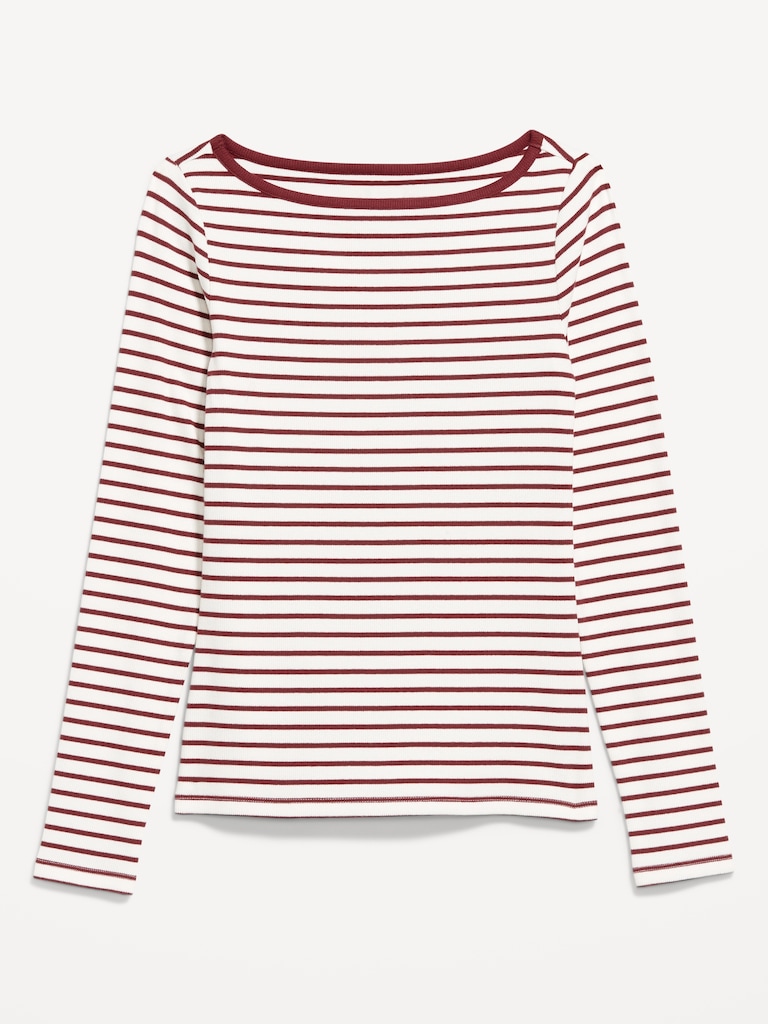 Snug Long-Sleeve Boatneck T-Shirt