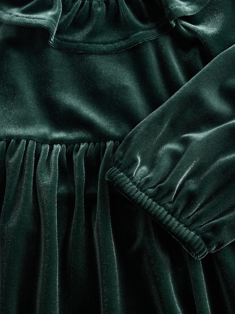 Baby & Toddler Velour Ruffle Collar Dress