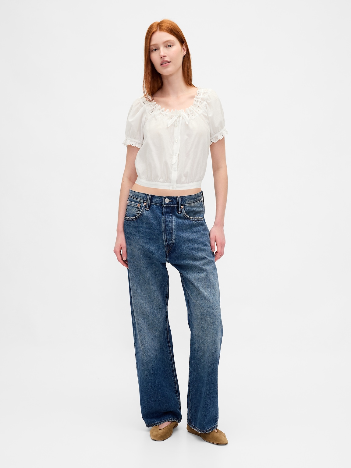 Eyelet Crop Top