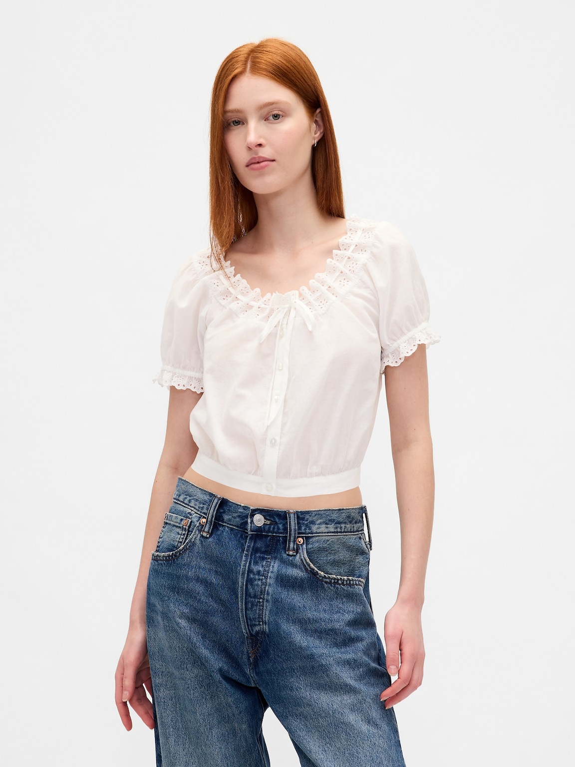 Eyelet Crop Top