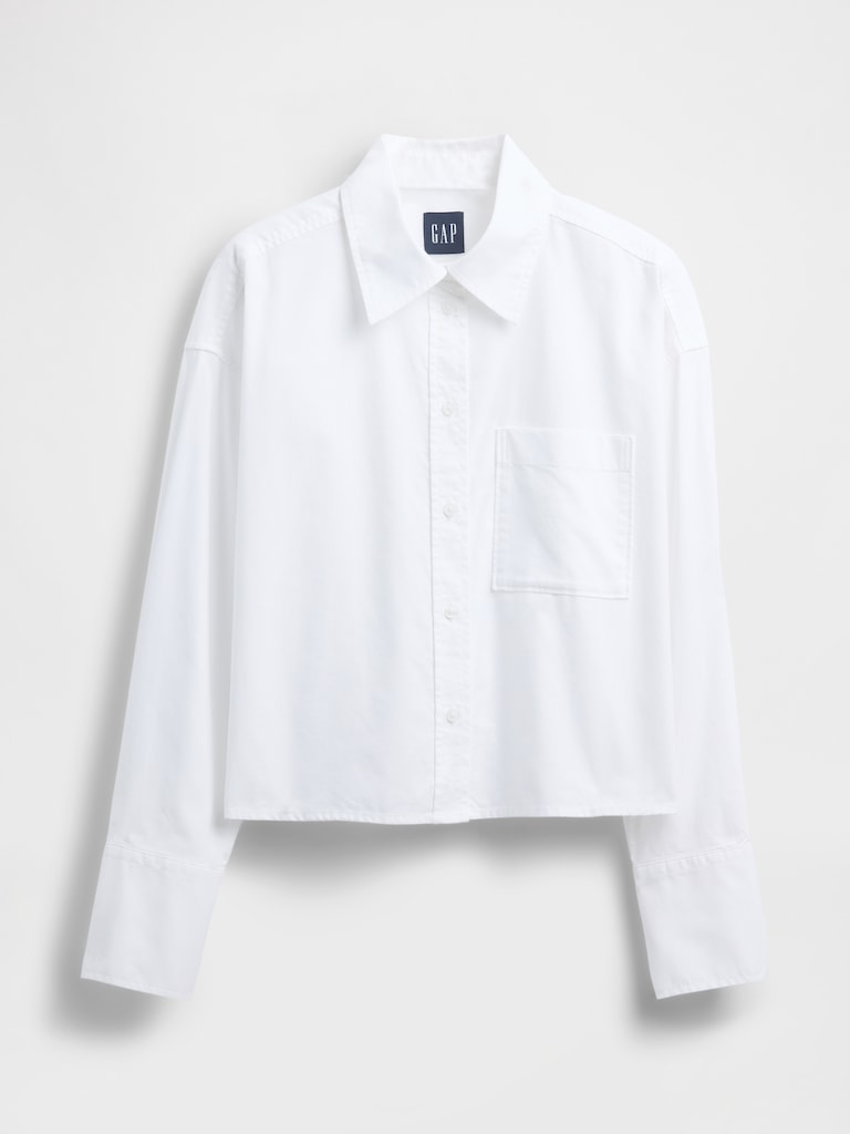 Organic Cotton Straight-Hem Crop Shirt