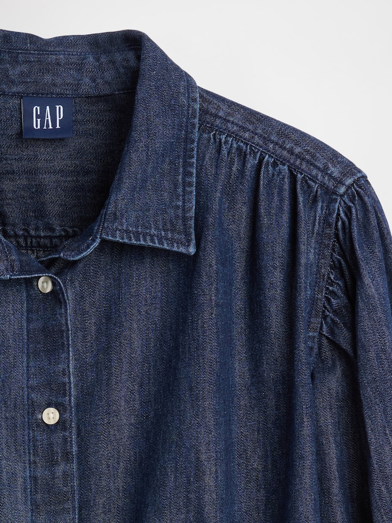 Denim Tie-Waist Top