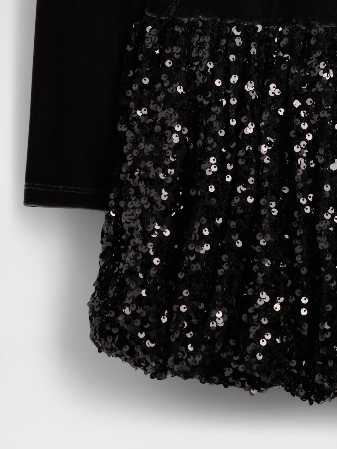 Kids Mixed Media Sequin Bubble Dress